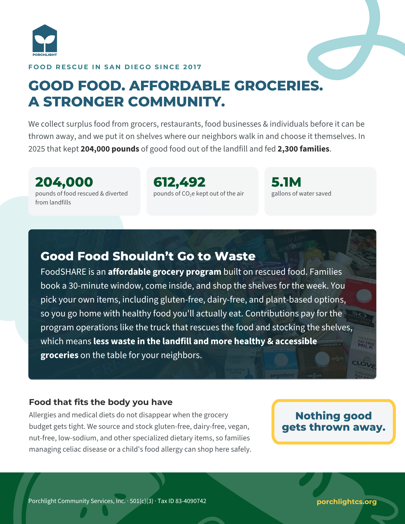 Porchlight Community Services One-Pager